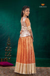 Orange Mayapavai Traditional Pattu Pavadai Set