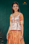 Orange Mayapavai Traditional Pattu Pavadai Set