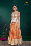 Orange Mayapavai Traditional Pattu Pavadai Set