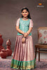 Pink Diamond Check Traditional Pattu Pavadai Set