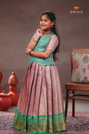 Pink Diamond Check Traditional Pattu Pavadai Set