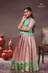 Pink Diamond Check Traditional Pattu Pavadai Set
