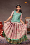 Pink Diamond Check Traditional Pattu Pavadai Set