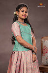 Pink Diamond Check Traditional Pattu Pavadai Set