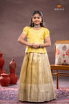 Golden Misty Lilac Traditional Pattu Pavadai Set