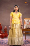 Golden Misty Lilac Traditional Pattu Pavadai Set