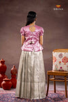 Half White Misty Lilac Traditional Pattu Pavadai Set