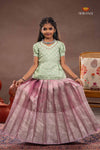 Pink Misty Lilac Traditional Pattu Pavadai Set