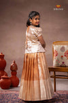 Peach Misty Lilac Traditional Pattu Pavadai Set