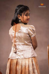 Peach Misty Lilac Traditional Pattu Pavadai Set