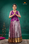 Pink Nilavin Oli Traditional Pattu Pavadai Set