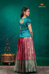Magenta Golden Annam Traditional Pattu Pavadai Set