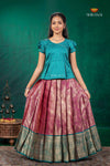Magenta Golden Annam Traditional Pattu Pavadai Set