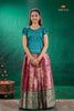 Magenta Golden Annam Traditional Pattu Pavadai Set