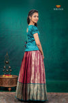 Magenta Golden Annam Traditional Pattu Pavadai Set