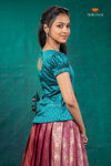 Magenta Golden Annam Traditional Pattu Pavadai Set
