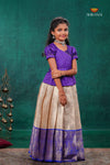 Sandal Golden Annam Traditional Pattu Pavadai Set