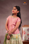 Green Yellow Diamond Traditional Pattu Pavadai Set