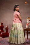 Green Yellow Diamond Traditional Pattu Pavadai Set
