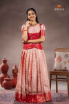 Red Kota Moraccan Traditional Pattu Pavadai Set