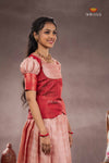 Red Kota Moraccan Traditional Pattu Pavadai Set