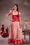 Red Kota Moraccan Traditional Pattu Pavadai Set