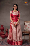 Red Kota Moraccan Traditional Pattu Pavadai Set
