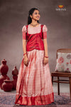 Red Kota Moraccan Traditional Pattu Pavadai Set