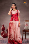 Red Kota Moraccan Traditional Pattu Pavadai Set