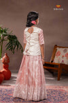 Pink White Peacock Traditional Pattu Pavadai Sets