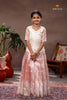 Pink White Peacock Traditional Pattu Pavadai Sets