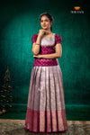Magenta Royal Jasmine Traditional Pattu Pavadai Set