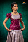 Magenta Royal Jasmine Traditional Pattu Pavadai Set