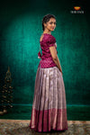 Magenta Royal Jasmine Traditional Pattu Pavadai Set