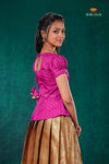 Mustard Yellow Golden Annam EMB Traditional Pattu Pavadai Set