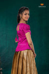 Mustard Yellow Golden Annam EMB Traditional Pattu Pavadai Set