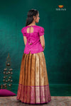 Mustard Yellow Golden Annam EMB Traditional Pattu Pavadai Set