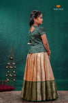Sandal Golden Annam EMB Traditional Pattu Pavadai Set