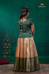 Sandal Golden Annam EMB Traditional Pattu Pavadai Set