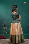 Sandal Golden Annam EMB Traditional Pattu Pavadai Set