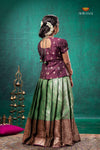 Green Divine Mango Traditional Pattu Pavadai Set