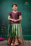 Green Divine Mango Traditional Pattu Pavadai Set