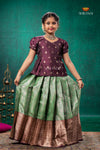 Green Divine Mango Traditional Pattu Pavadai Set