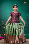 Green Divine Mango Traditional Pattu Pavadai Set