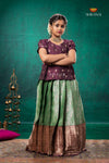 Green Divine Mango Traditional Pattu Pavadai Set