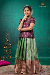 Green Divine Mango Traditional Pattu Pavadai Set