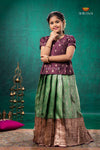 Green Divine Mango Traditional Pattu Pavadai Set