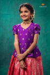 Red Divine Mango Traditional Pattu Pavadai Set