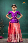 Red Divine Mango Traditional Pattu Pavadai Set