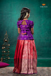 Red Divine Mango Traditional Pattu Pavadai Set